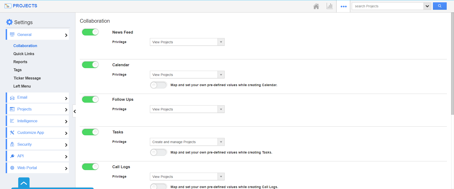 Projects-Settings page (1).png Projects - Settings Page